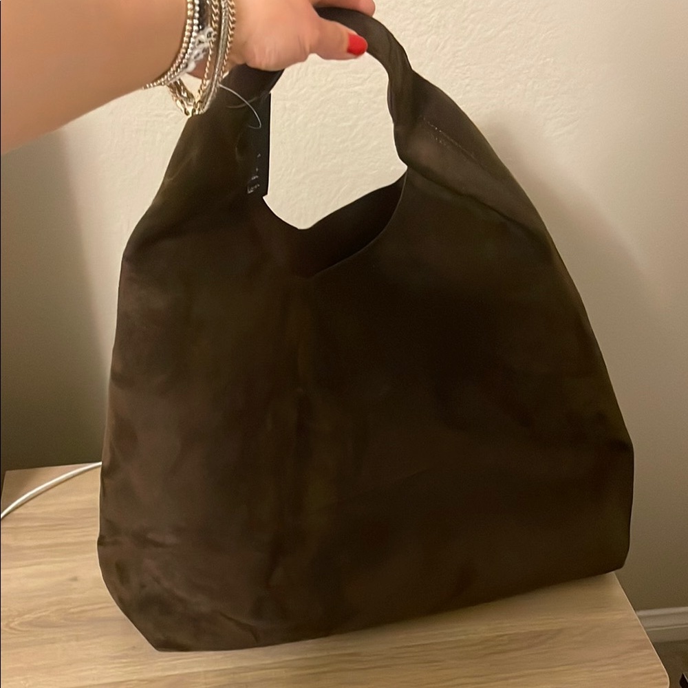GAP Brown Suede Shoulder Bag with Slouchy Design